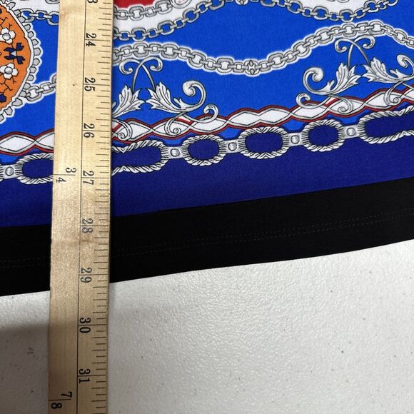 Susan Graver 3X Liquid Knit Top Blue Red Printed Cold Shoulder Casual BOHO - Picture 8 of 8